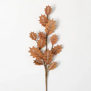 31"H Sullivans Die-Cut Wood Holly Leaf Spray, Brown
