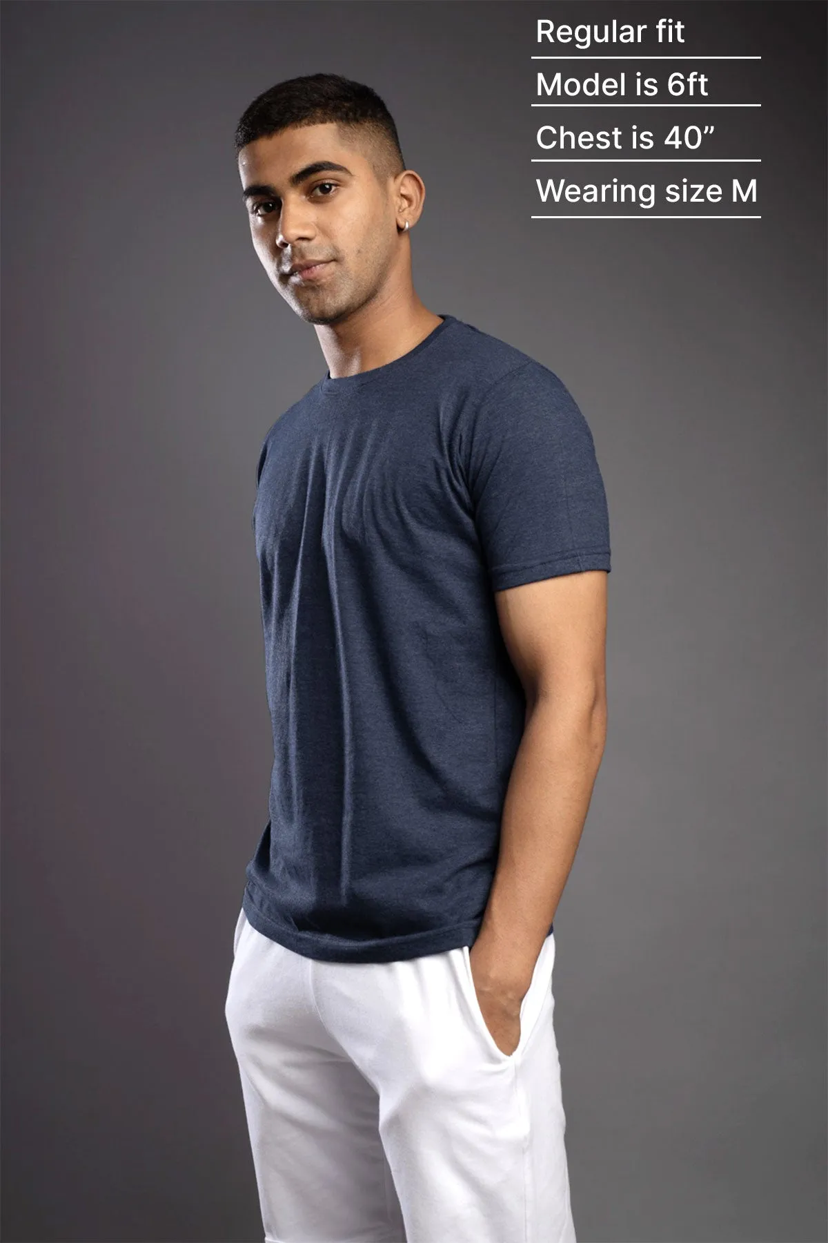 Classic Crew in Navy Melange
