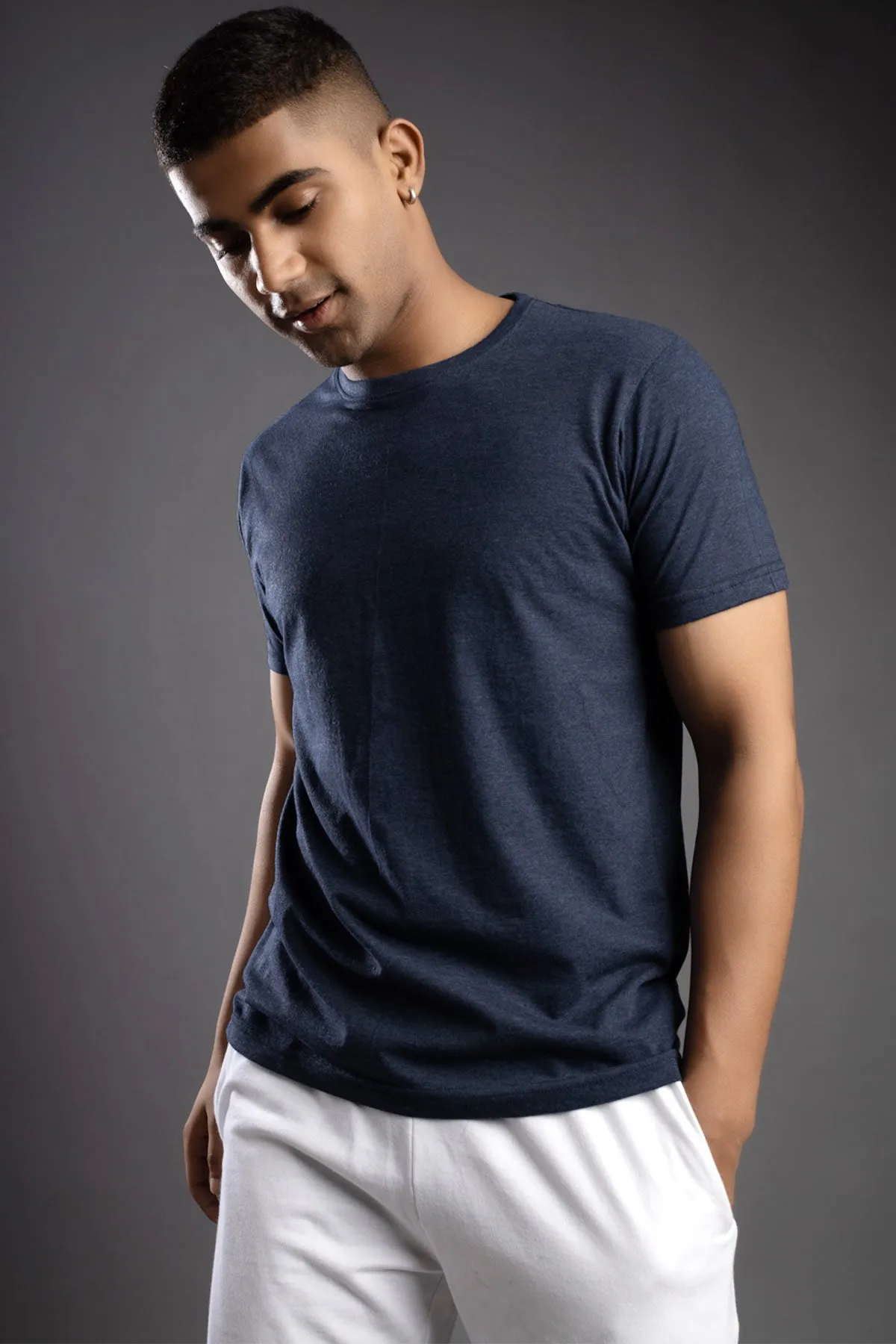 Classic Crew in Navy Melange