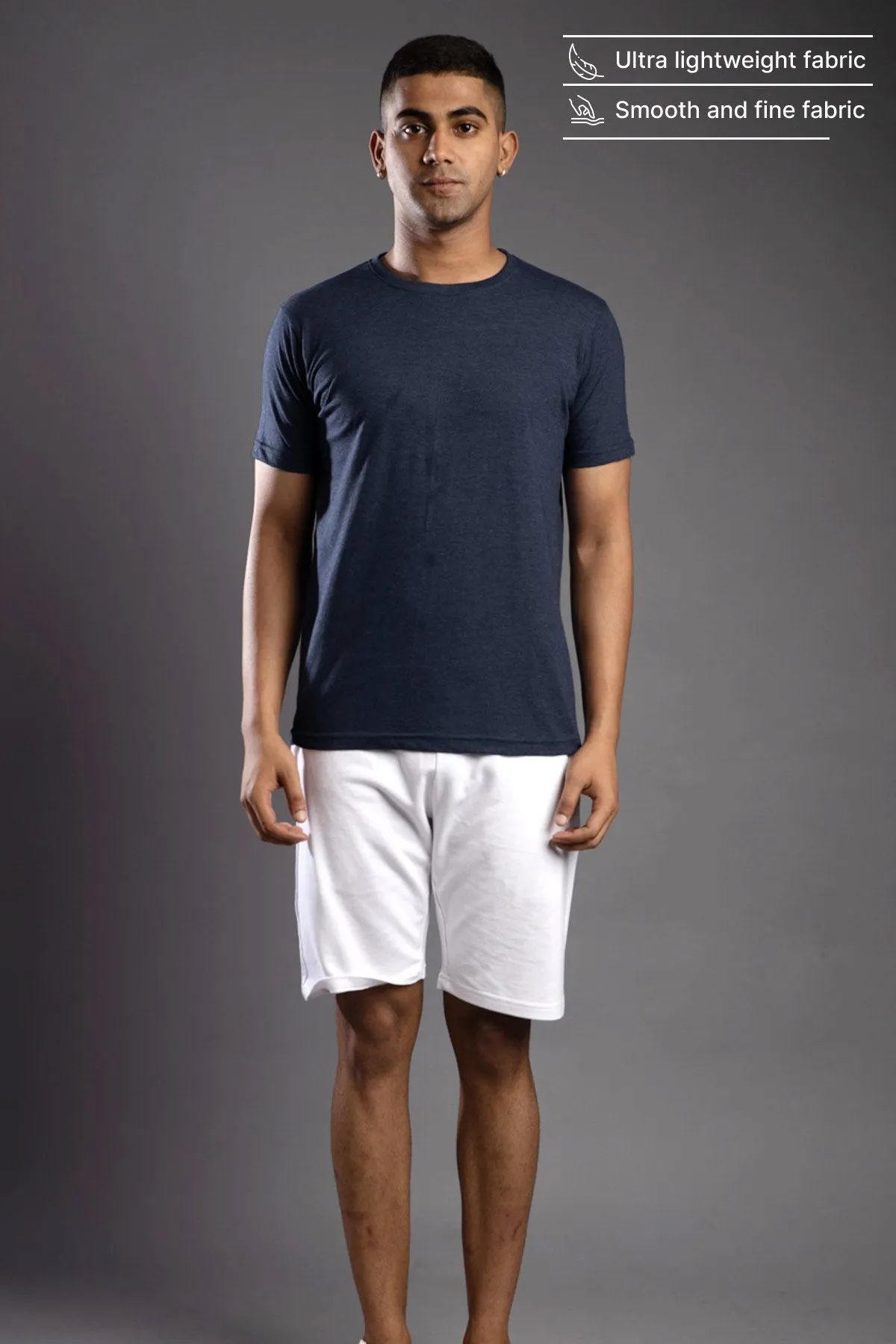 Classic Crew in Navy Melange