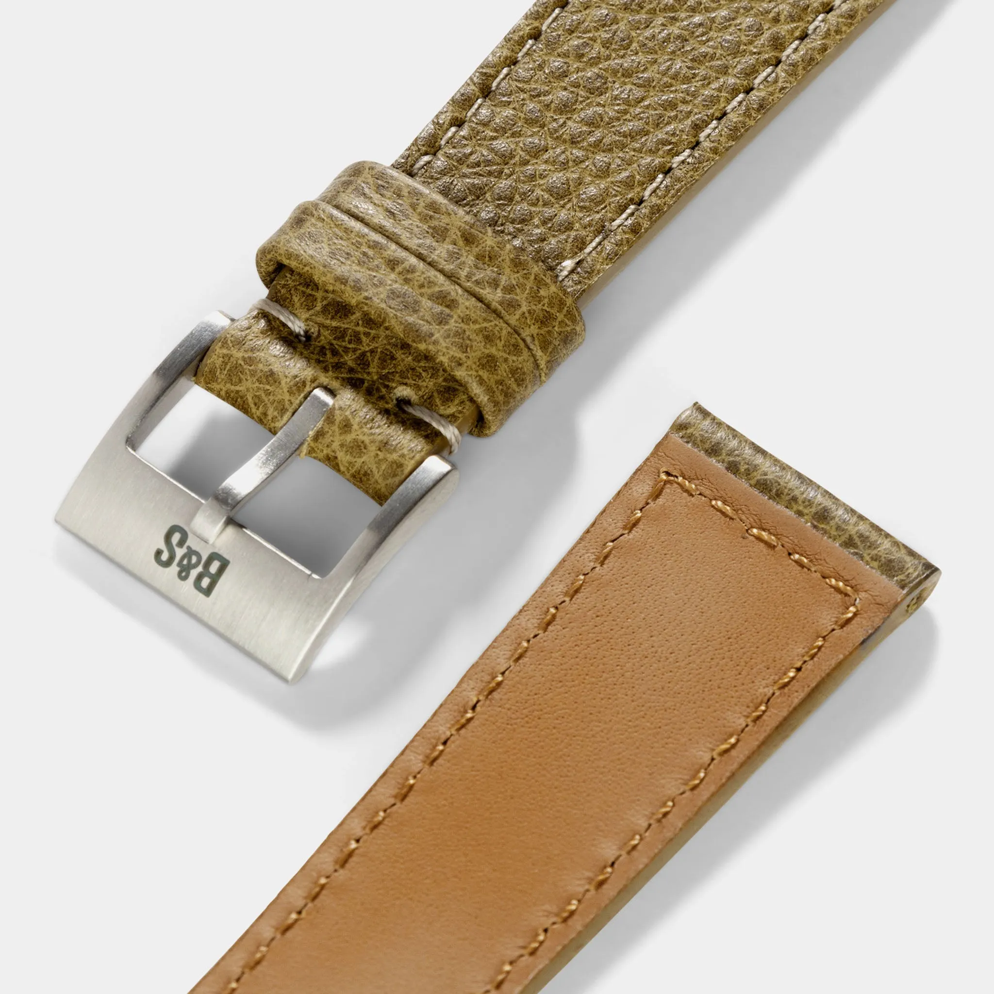Kansas Green Boxed Leather Watch Strap