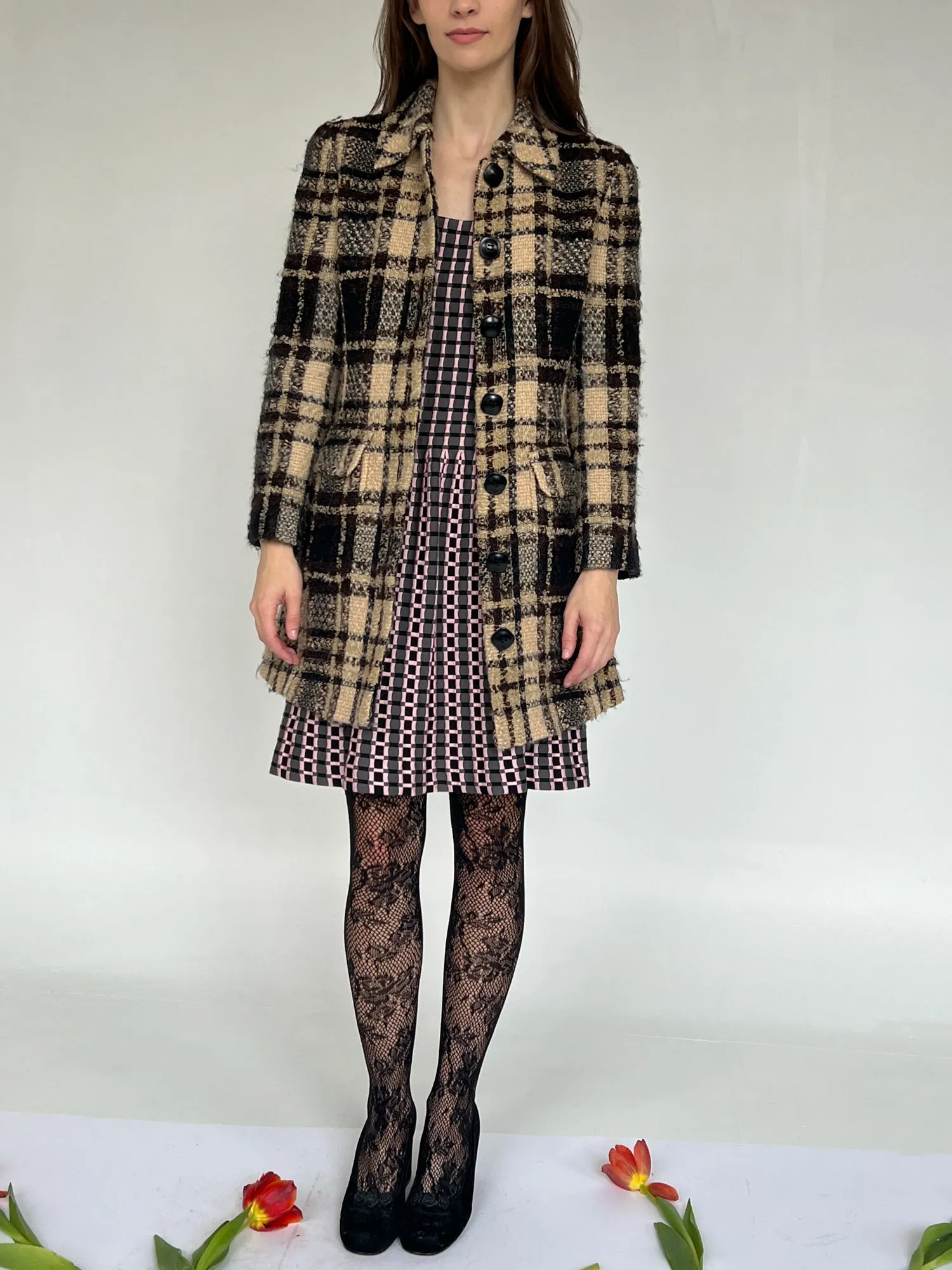 Miss Chloe Plaid Boucle Jacket (M)