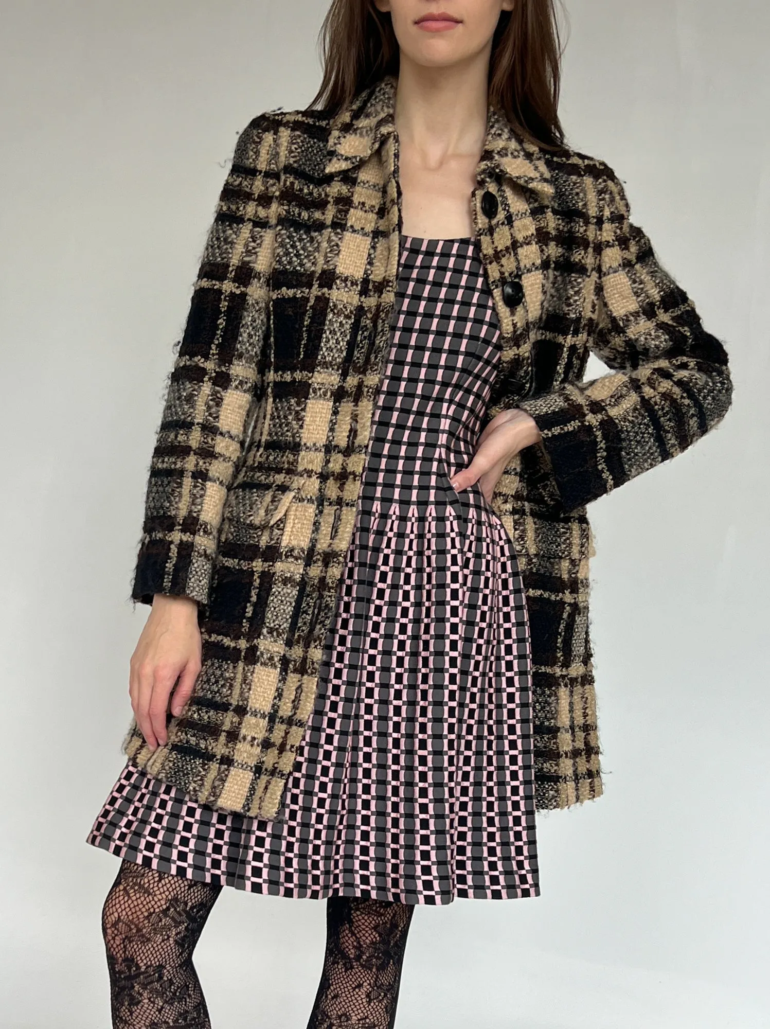 Miss Chloe Plaid Boucle Jacket (M)