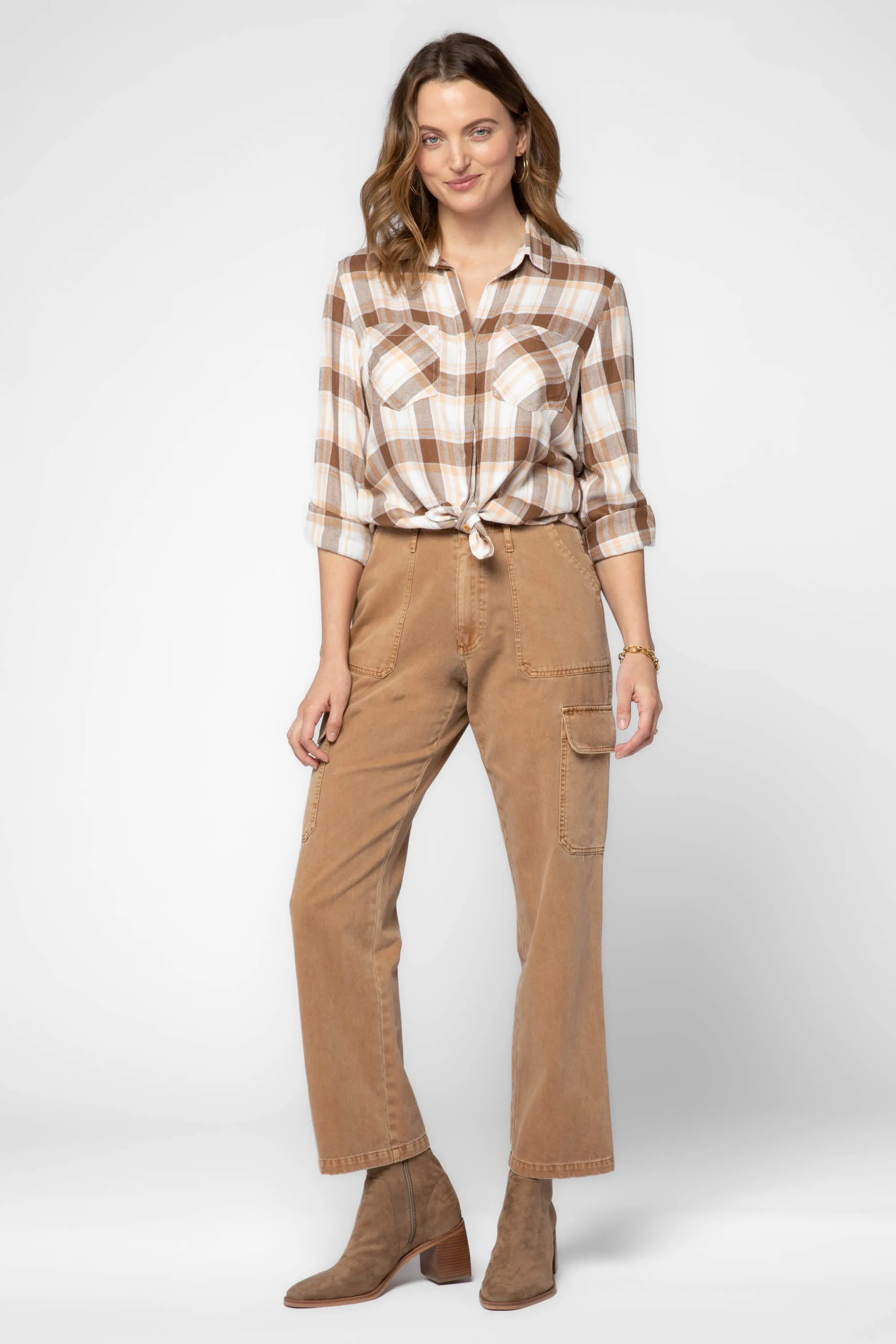 Riley Brown Lavender Plaid Shirt