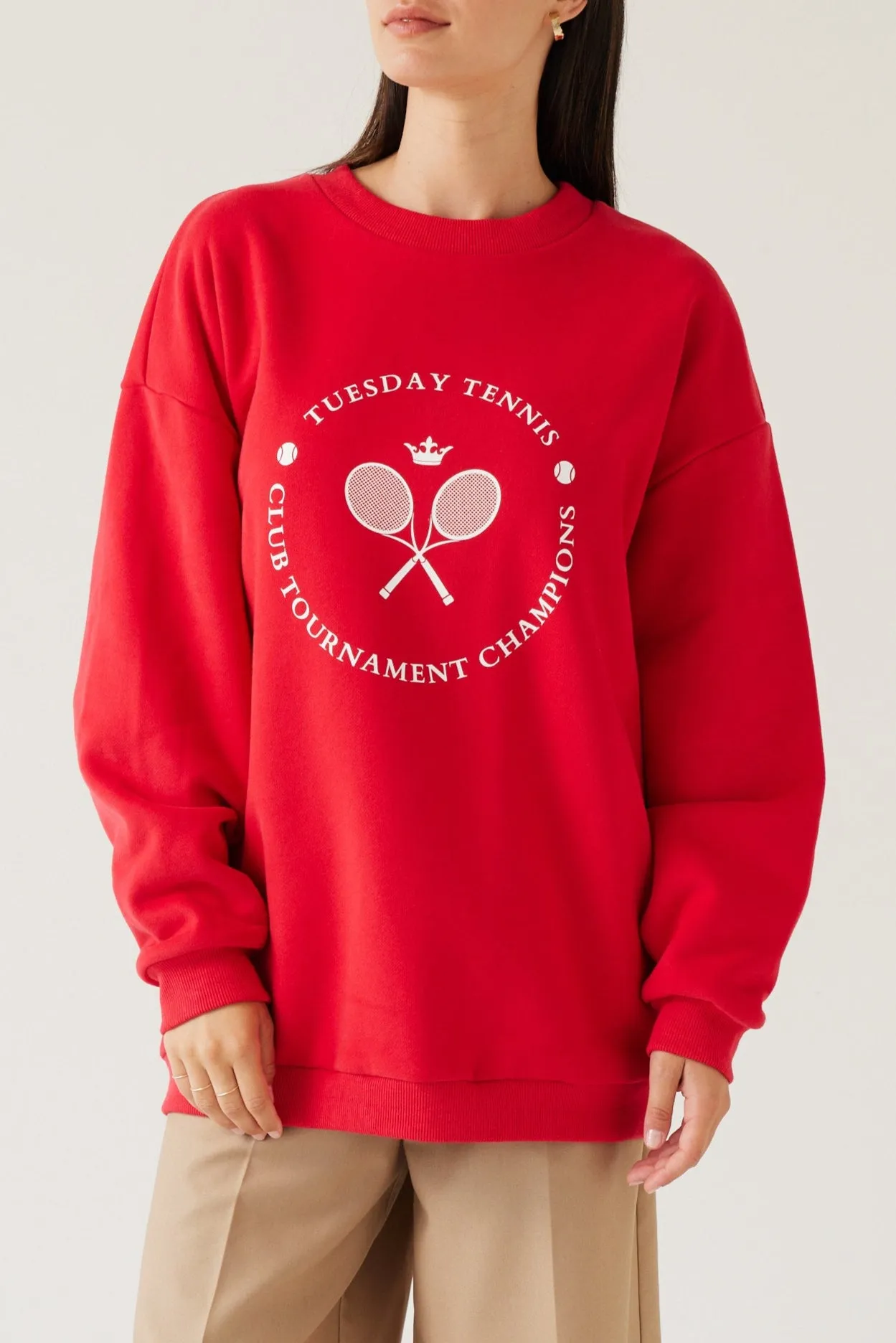 Sporty Sweatshirt | Cherry Red