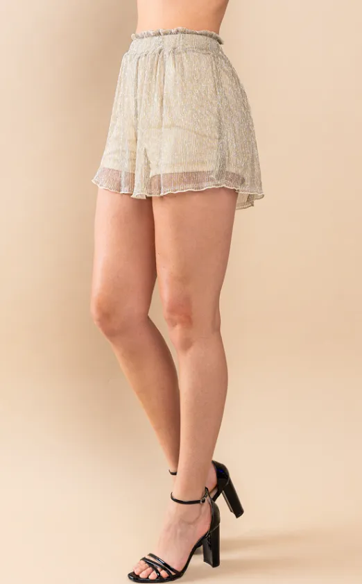 Stacie Sheer Metallic Shorts